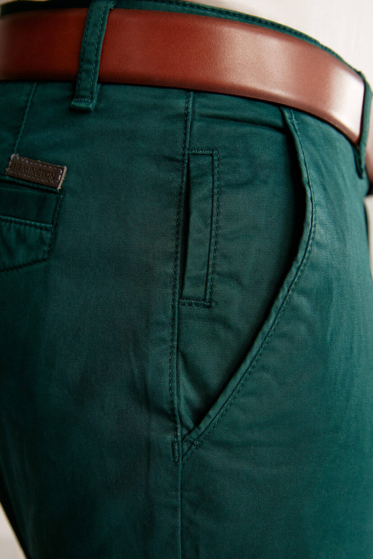 Pamuklu Koyu Yeşil Regular Fit Chino Pantolon
