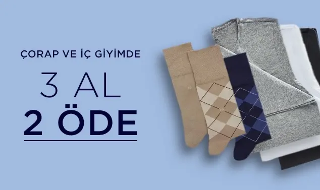 Çorap ve İç Giyim'de 3 Al 2 Öde