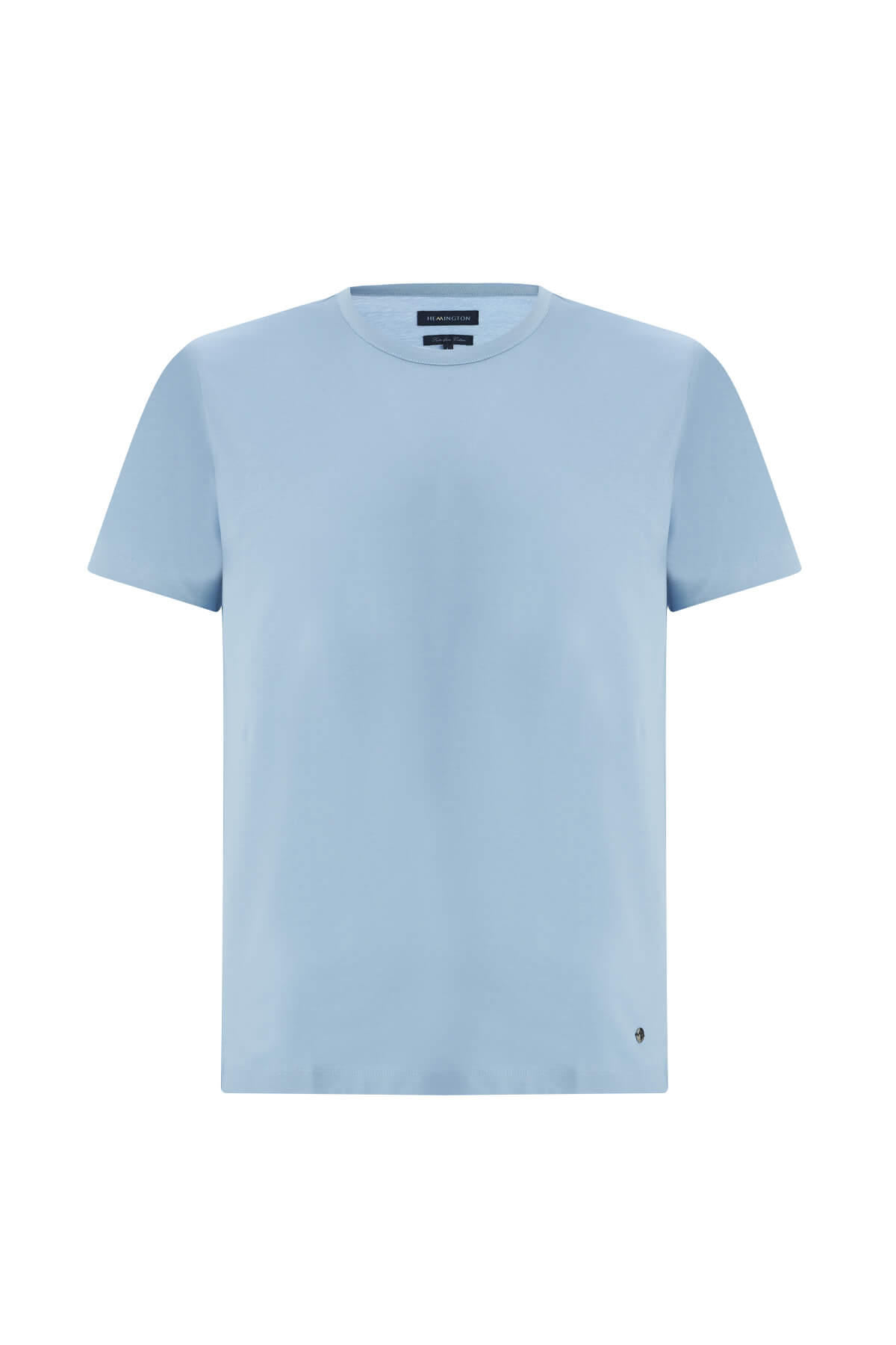 Açık Mavi Bisiklet Yaka Basic T-Shirt