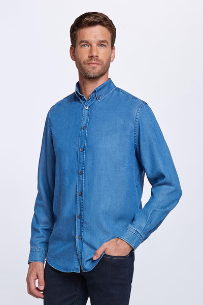 Açık Mavi Denim Gömlek