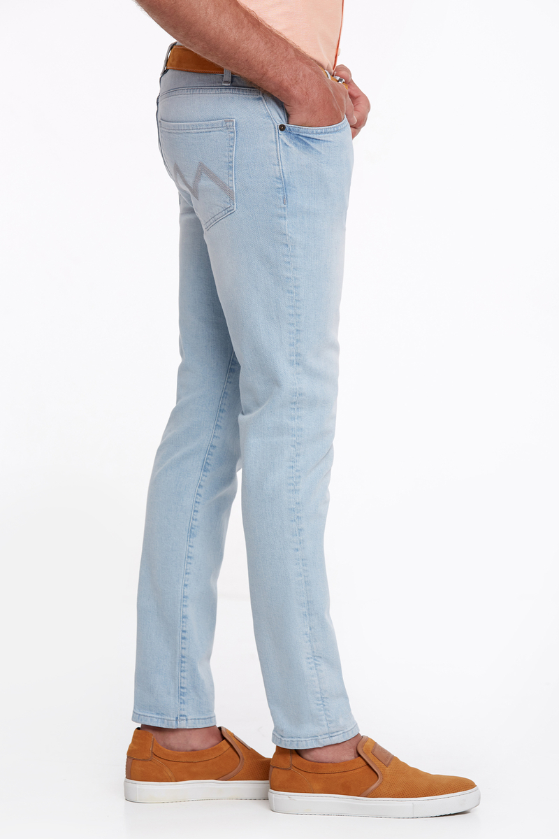 Hemington Açık Mavi Taşlama Slim Fit Denim Pantolon. 3