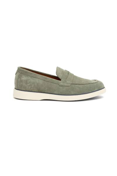 Süet Deri Açık Yeşil Loafer - Hemington