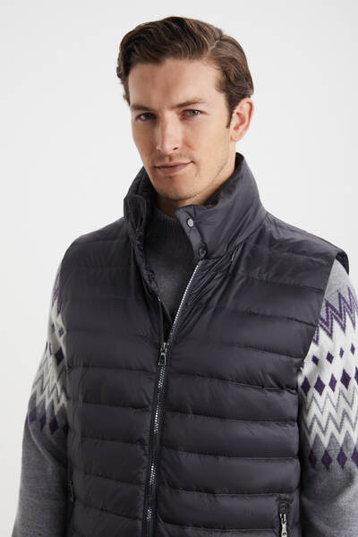 Koyu Gri Activewear Kaz Tüyü Şişme Yelek - Hemington