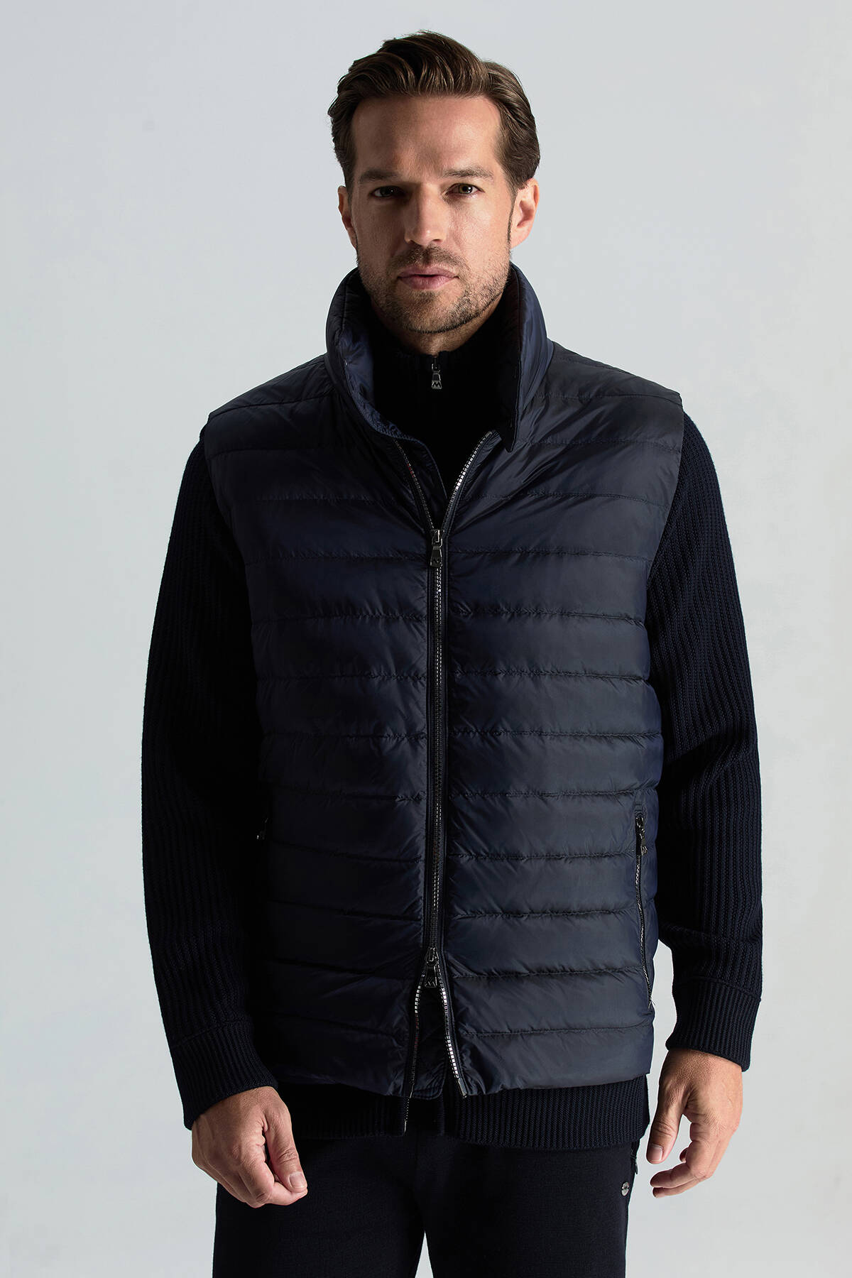 Lacivert Activewear Kaz Tüyü Şişme Yelek