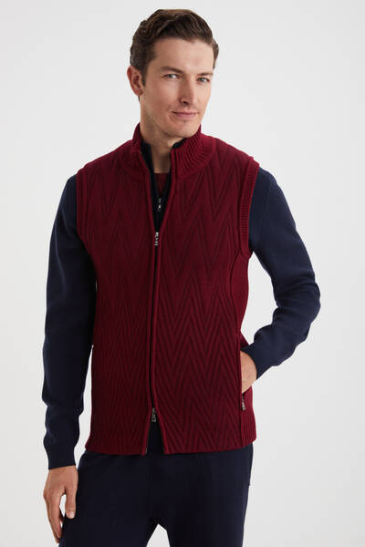 Activewear Merino Yün Bordo Yelek - Hemington