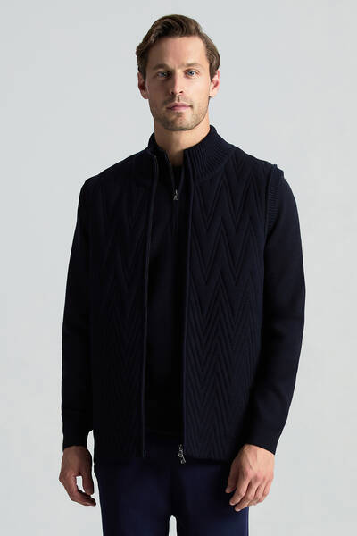 Activewear Merino Yün Lacivert Yelek - Hemington
