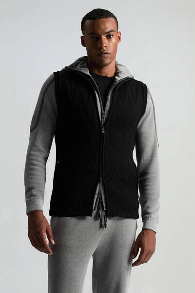 Activewear Merino Yün Siyah Yelek - Hemington