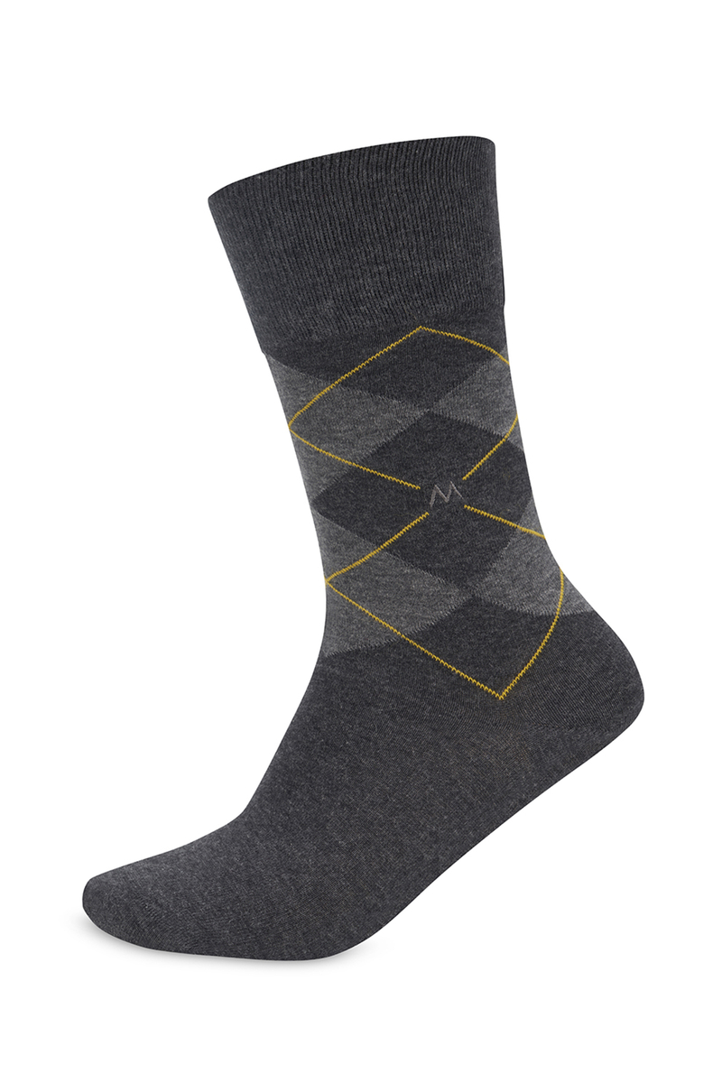 Hemington Antrasit Baklava Desenli Pamuk Çorap. 1