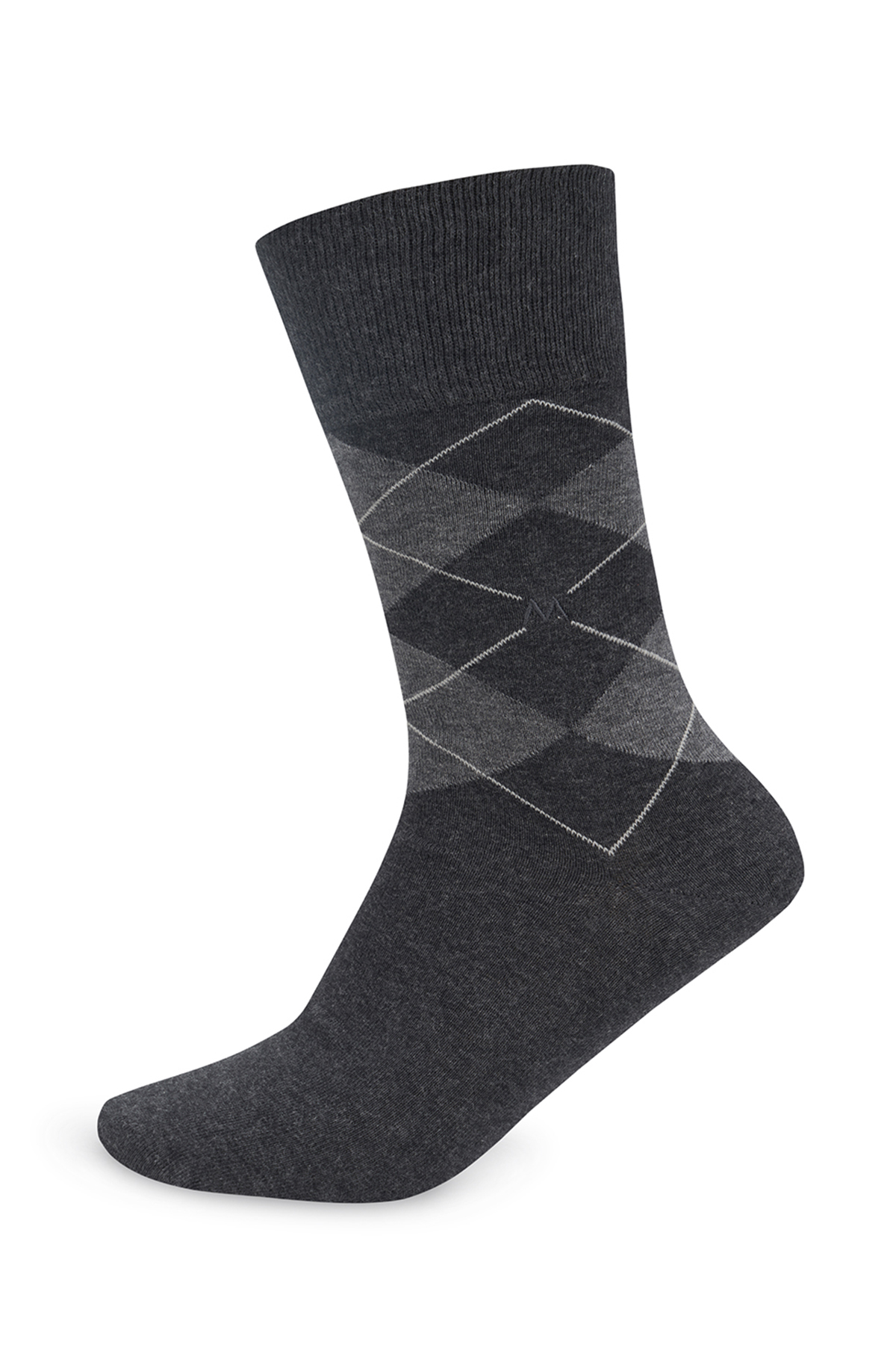 Antrasit Baklava Desenli Pamuk Çorap