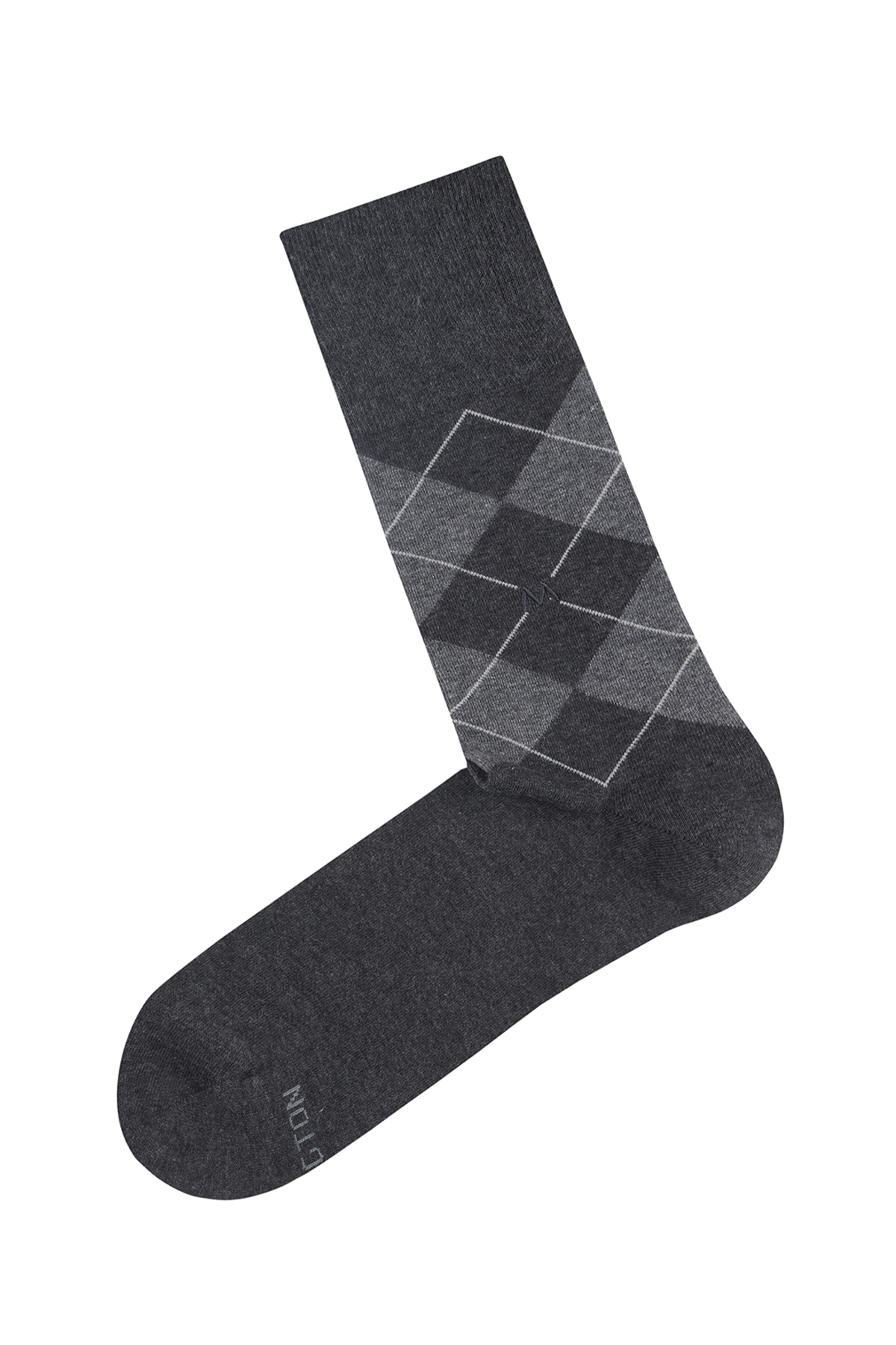 Antrasit Baklava Desenli Pamuk Çorap