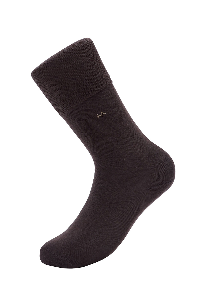 Hemington Baklava Desenli Kahverengi Pamuk İkili Çorap Seti. 3