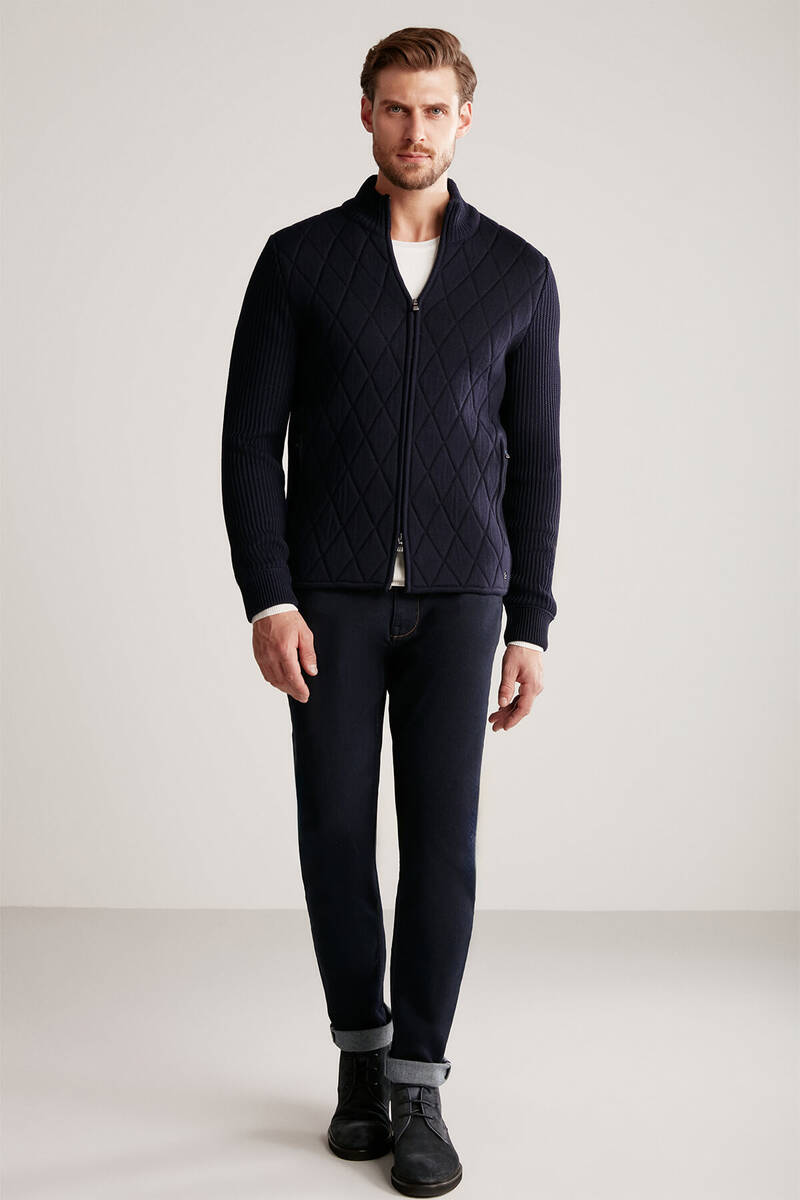 Hemington Baklava Desenli Merino Yün Activewear Lacivert Triko Mont. 5 Hemington Baklava Desenli Merino Yün Activewear Lacivert Triko Mont. 5