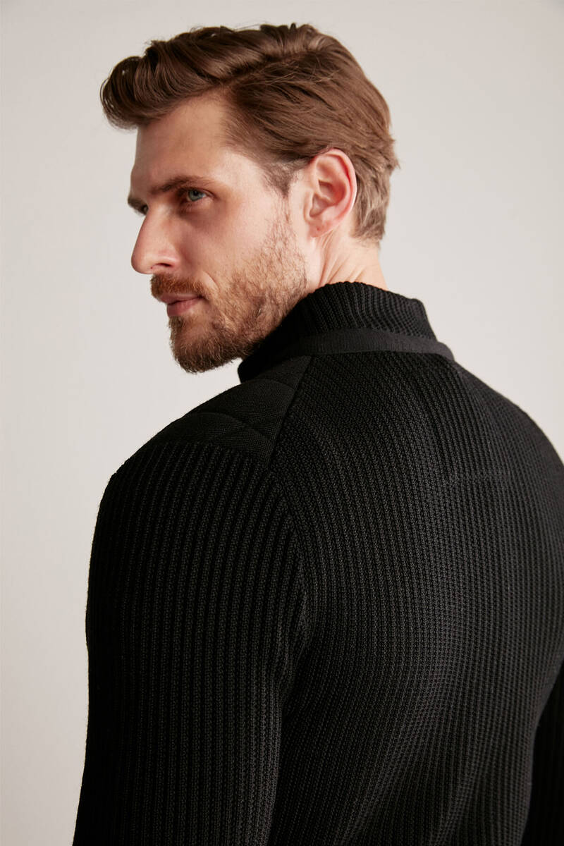 Hemington Baklava Desenli Merino Yün Activewear Siyah Triko Mont. 4 Hemington Baklava Desenli Merino Yün Activewear Siyah Triko Mont. 4