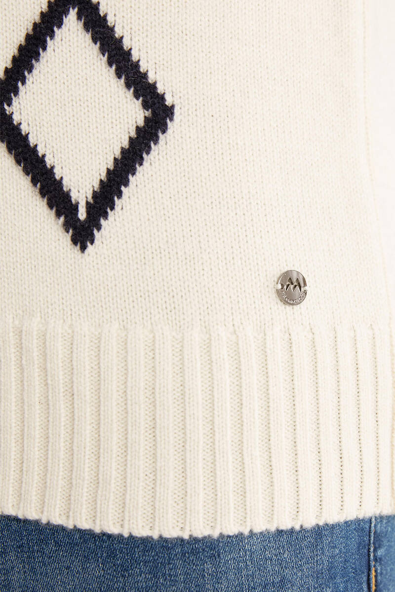 Hemington Baklava Desenli Polo Yaka Lambswool Ekru Kazak. 8 Hemington Baklava Desenli Polo Yaka Lambswool Ekru Kazak. 8