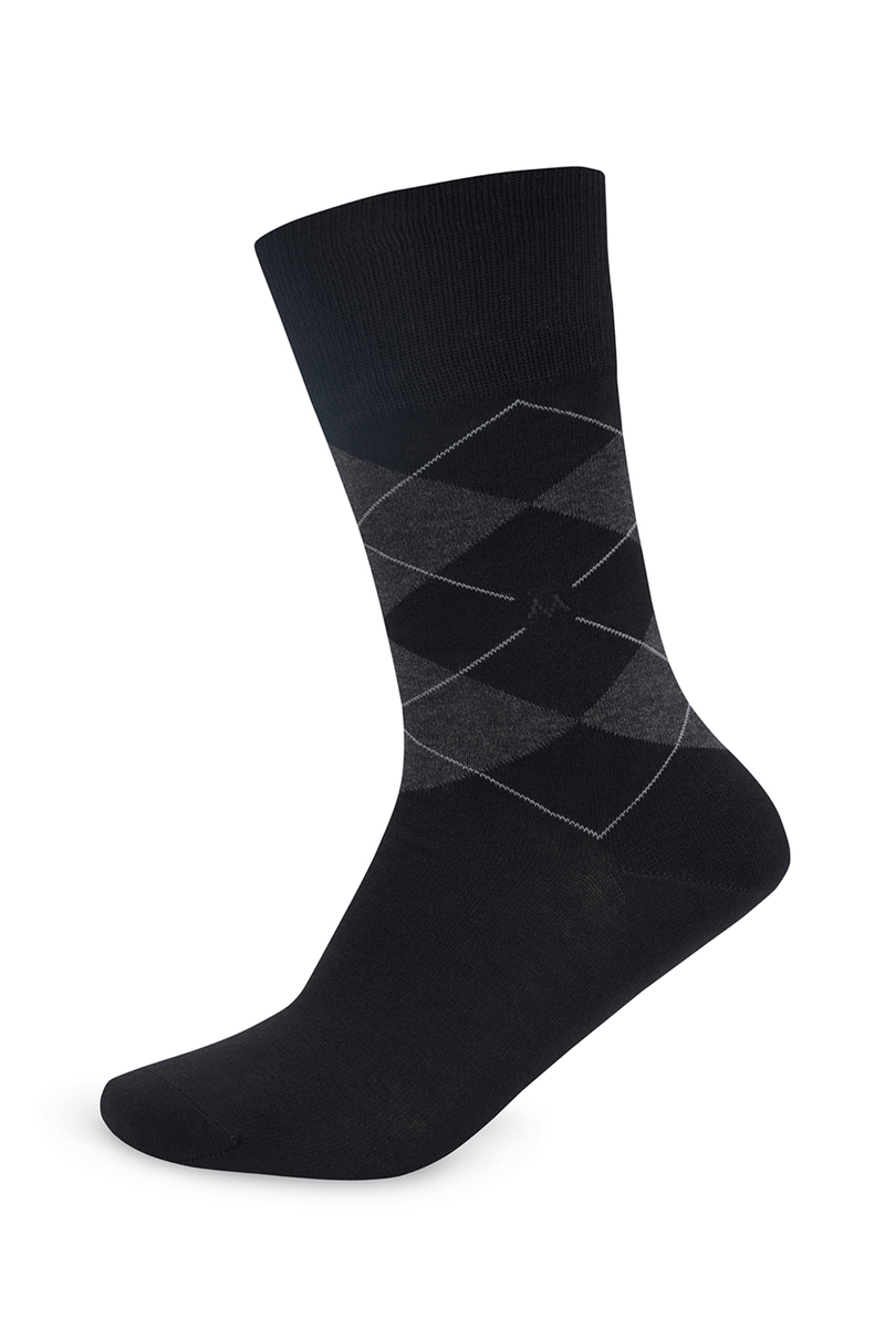 Hemington Baklava Desenli Siyah Pamuk Çorap. 3