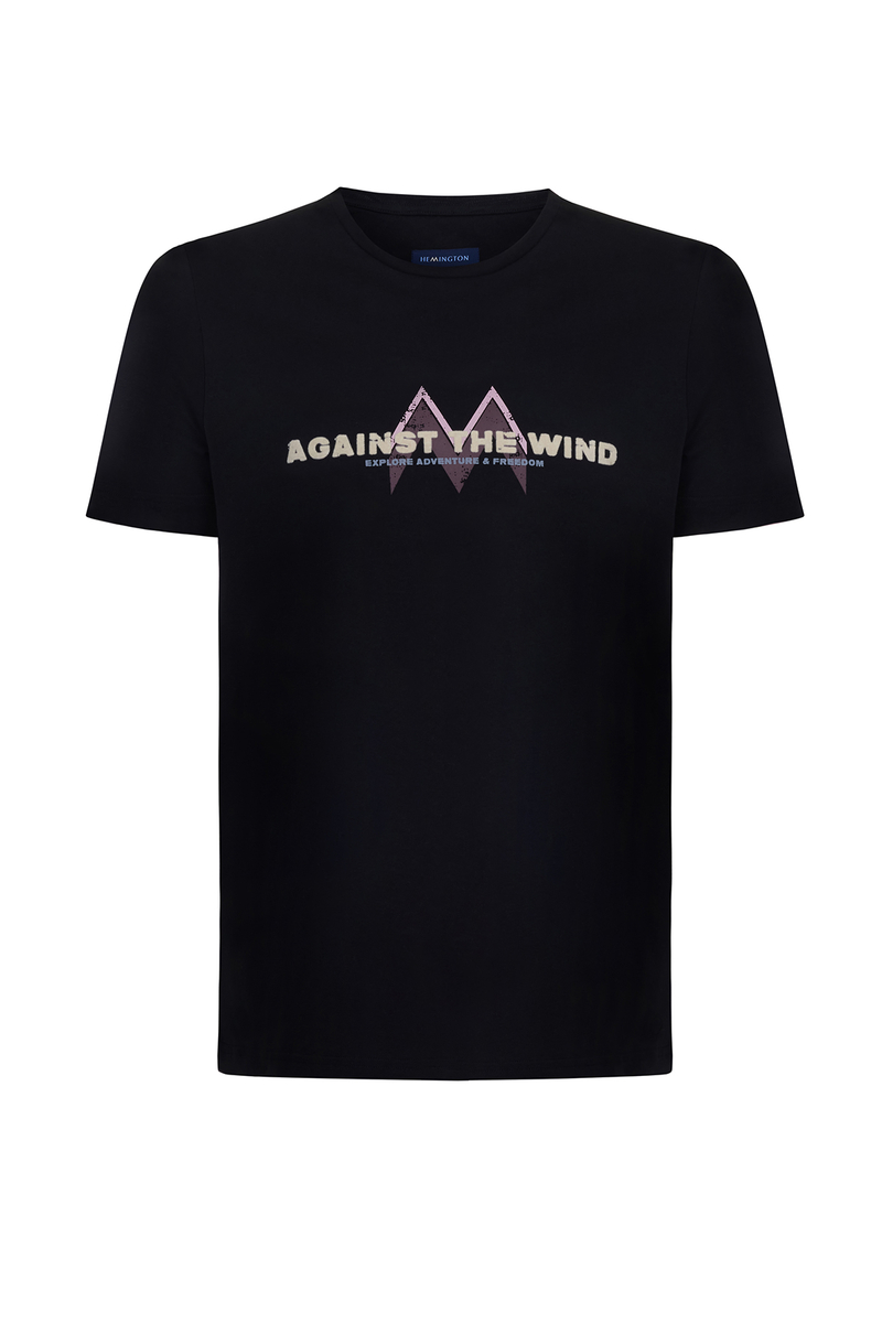 Hemington Baskı Logolu Siyah Bisiklet Yaka T-Shirt. 4 Hemington Baskı Logolu Siyah Bisiklet Yaka T-Shirt. 4