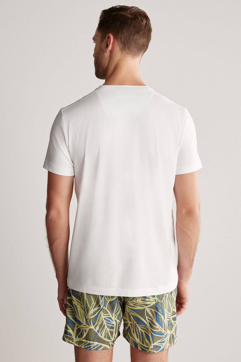Hemington Baskılı Pima Pamuk Beyaz T-Shirt. 5