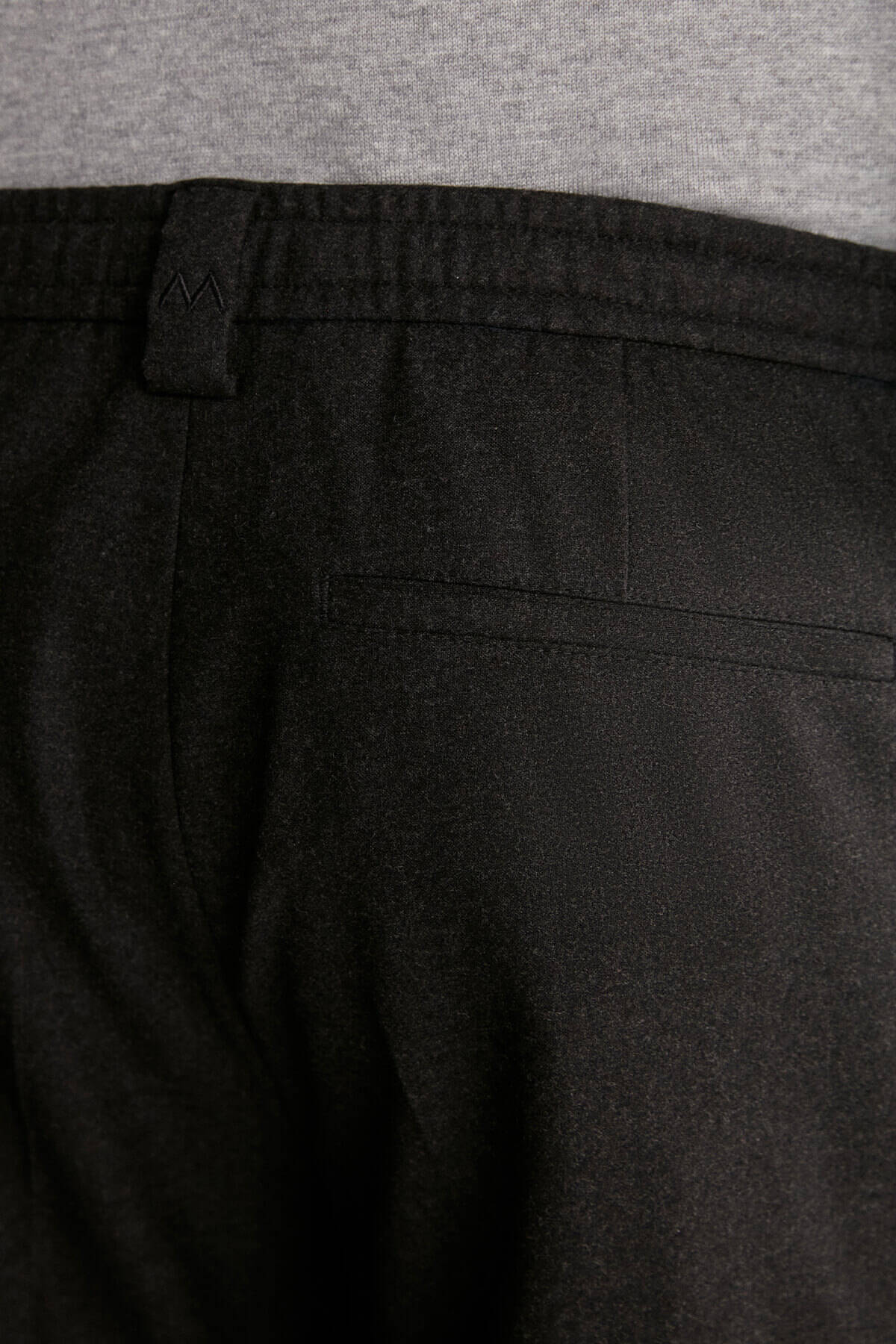 Beli Lastikli Antrasit Yün Jogger Flanel Pantolon