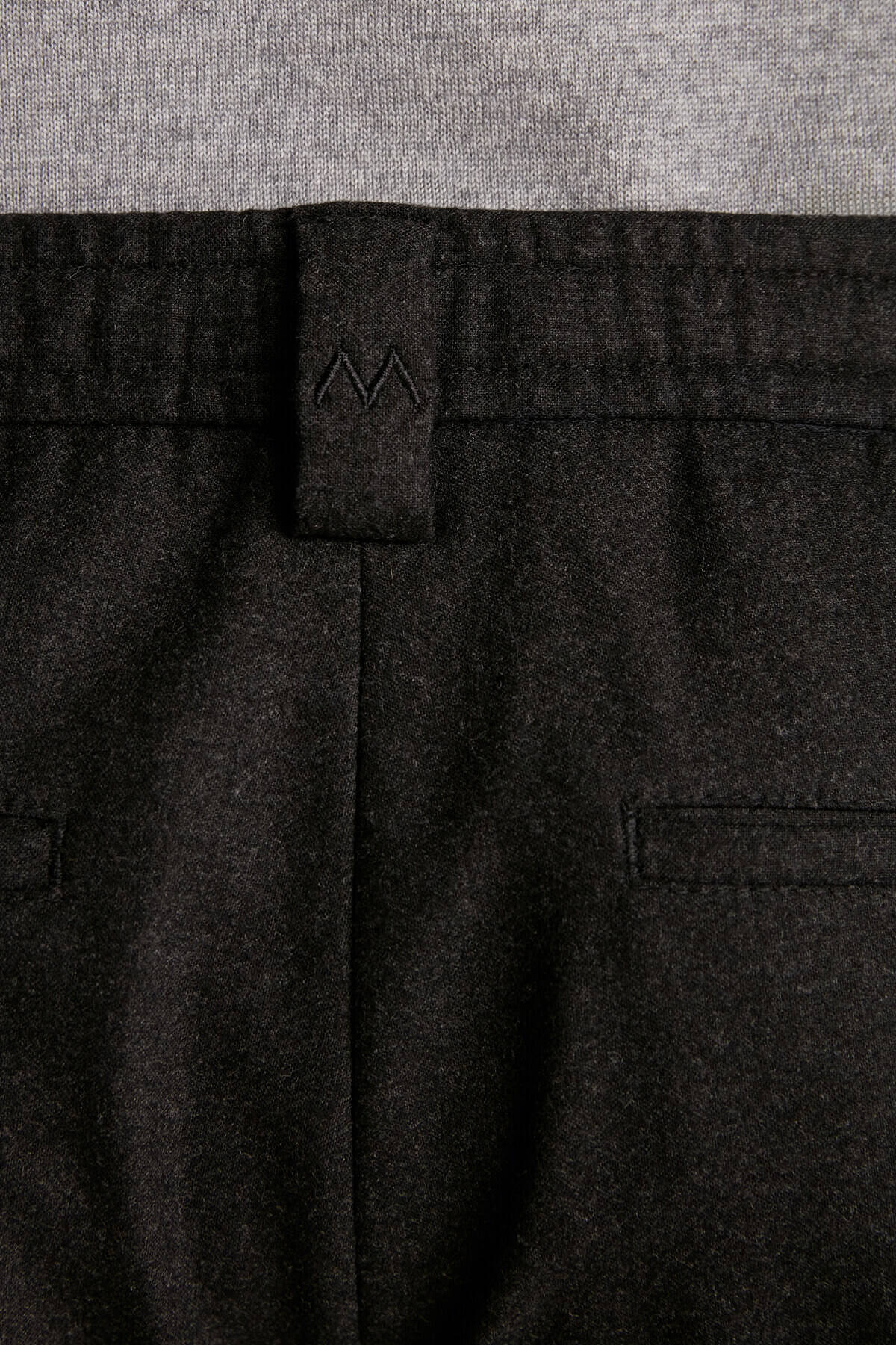 Beli Lastikli Antrasit Yün Jogger Flanel Pantolon