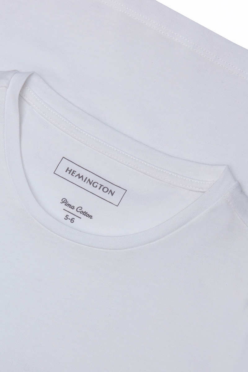 Hemington Beyaz Bisiklet Yaka Basic Çocuk T-Shirt. 2 Hemington Beyaz Bisiklet Yaka Basic Çocuk T-Shirt. 2