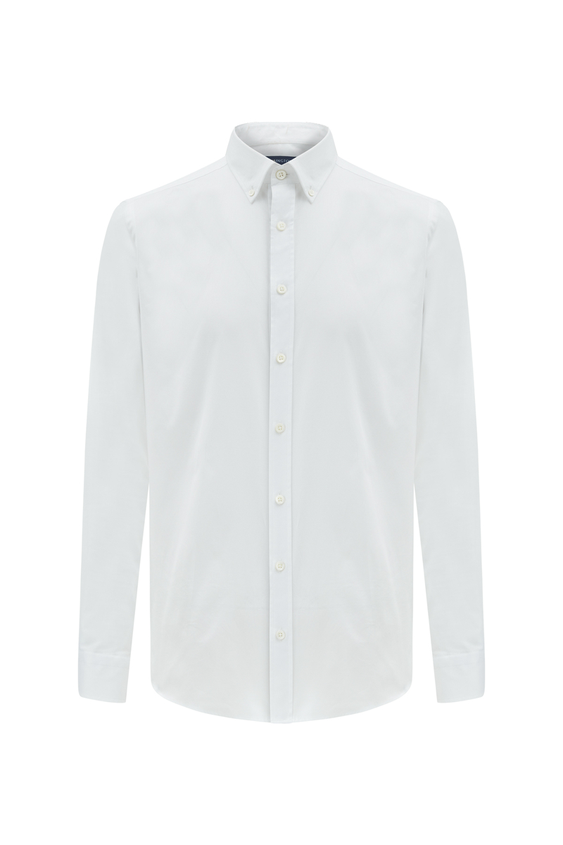 Hemington Beyaz Düğmeli Yaka Oxford Spor Gömlek. 4