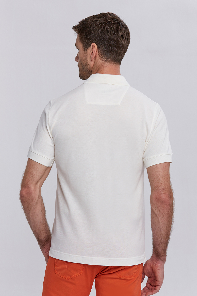Hemington Pike Örgü Beyaz Polo Yaka T-Shirt. 3