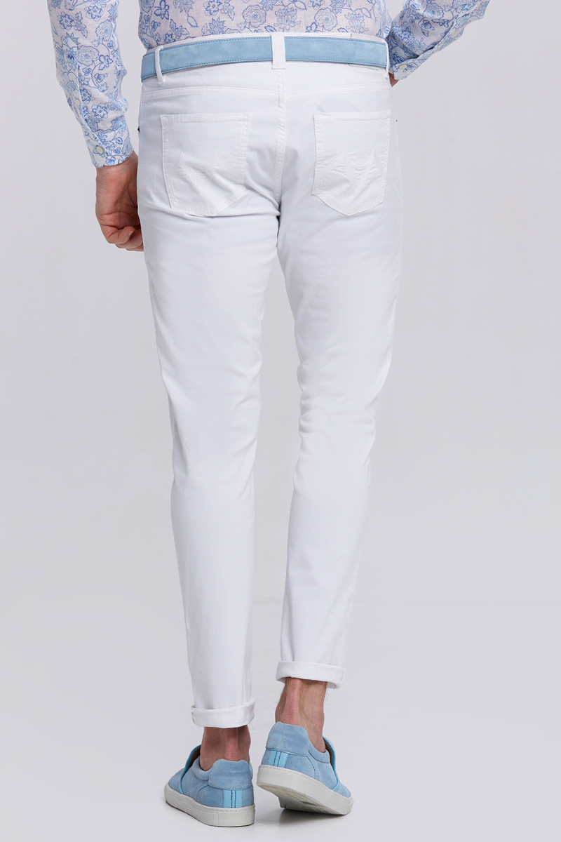 Hemington Beyaz Slim Fit 5 Cep Pantolon. 3