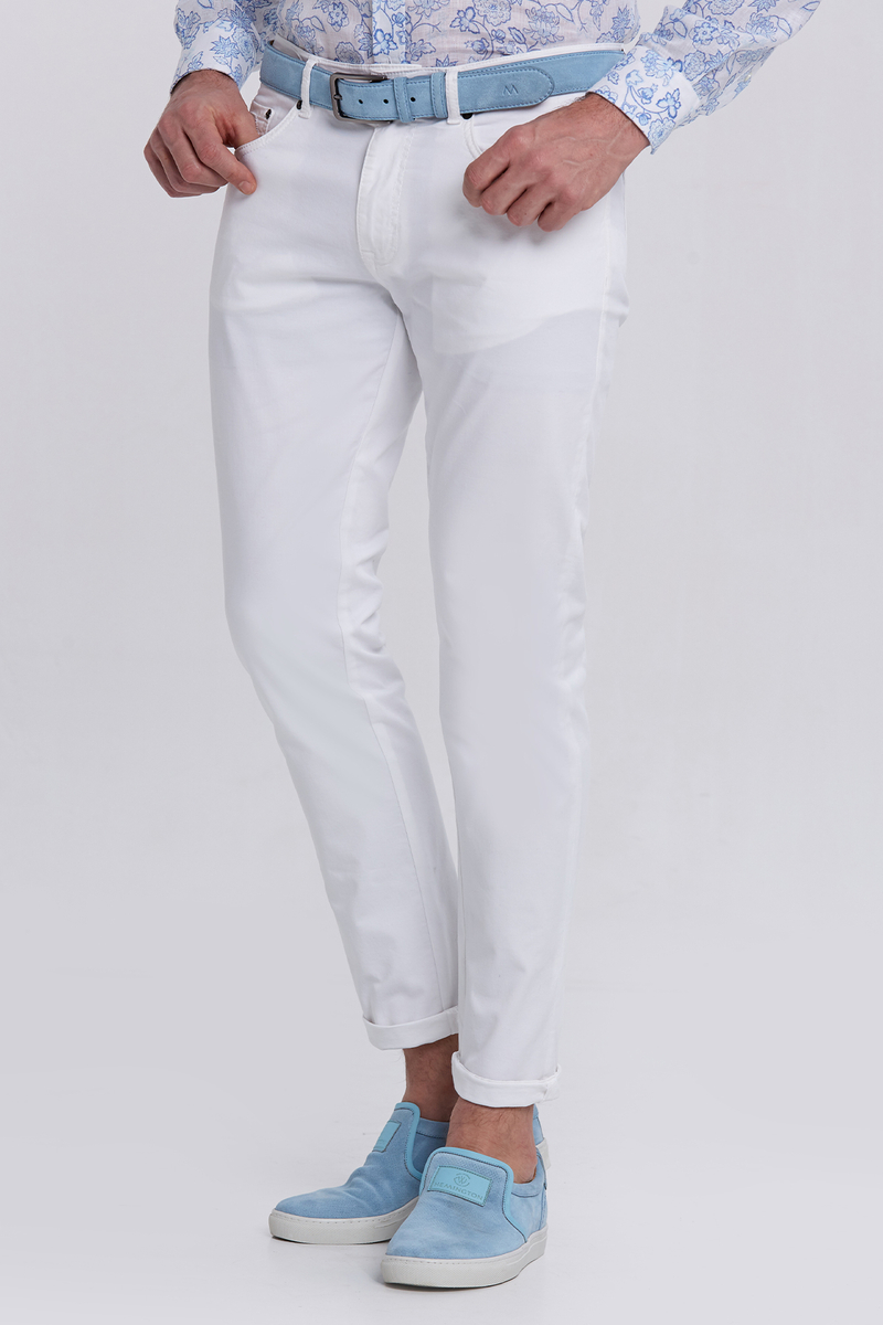 Hemington Beyaz Slim Fit 5 Cep Pantolon. 4