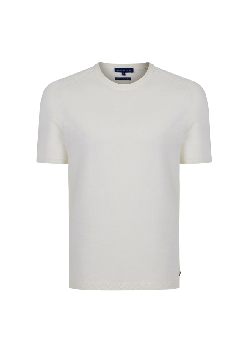 Hemington Bisiklet Yaka Kırık Beyaz Giza Pamuk Triko T-Shirt. 6 Hemington Bisiklet Yaka Kırık Beyaz Giza Pamuk Triko T-Shirt. 6