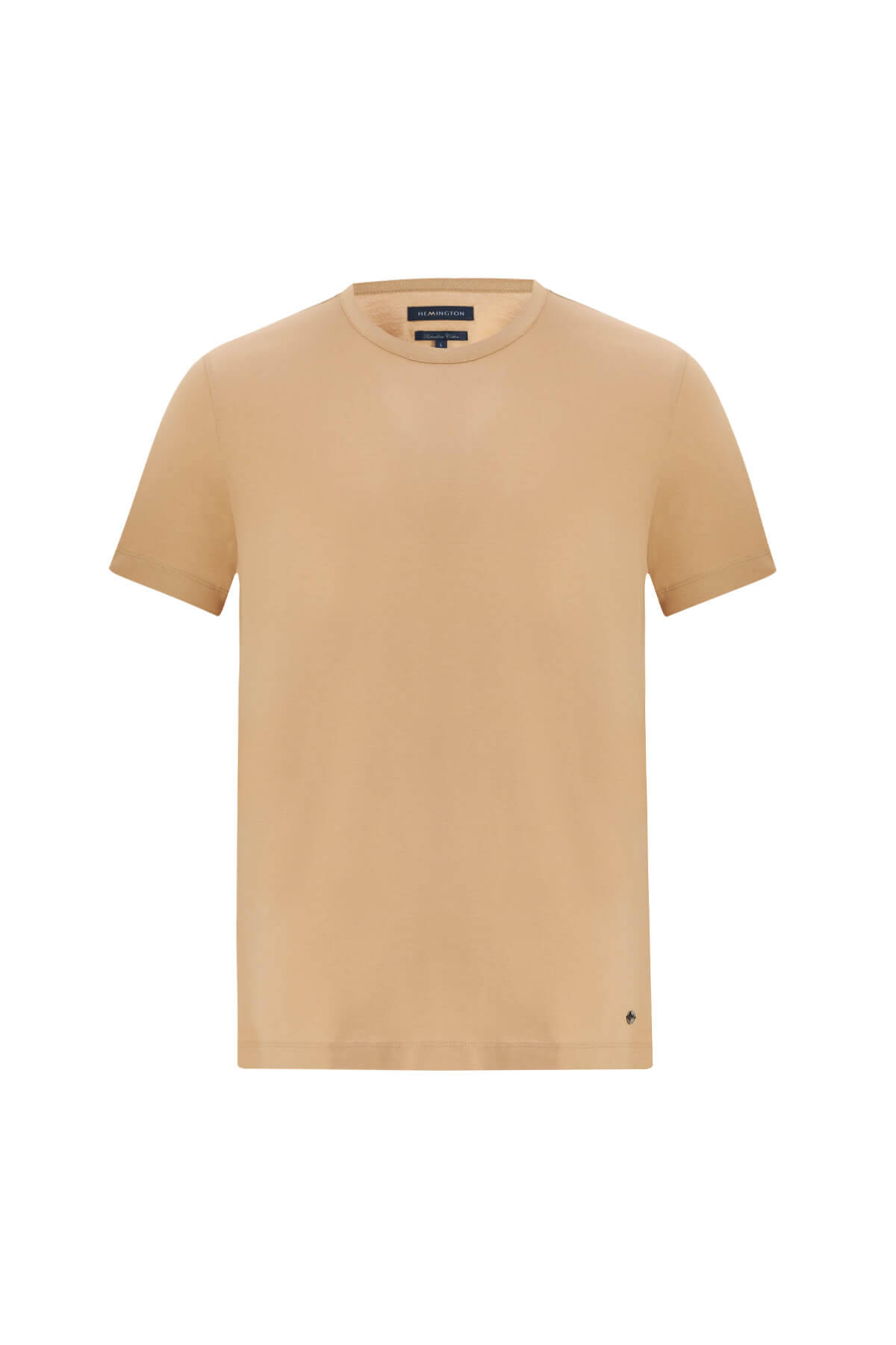 Bisiklet Yaka Kum Rengi T-Shirt