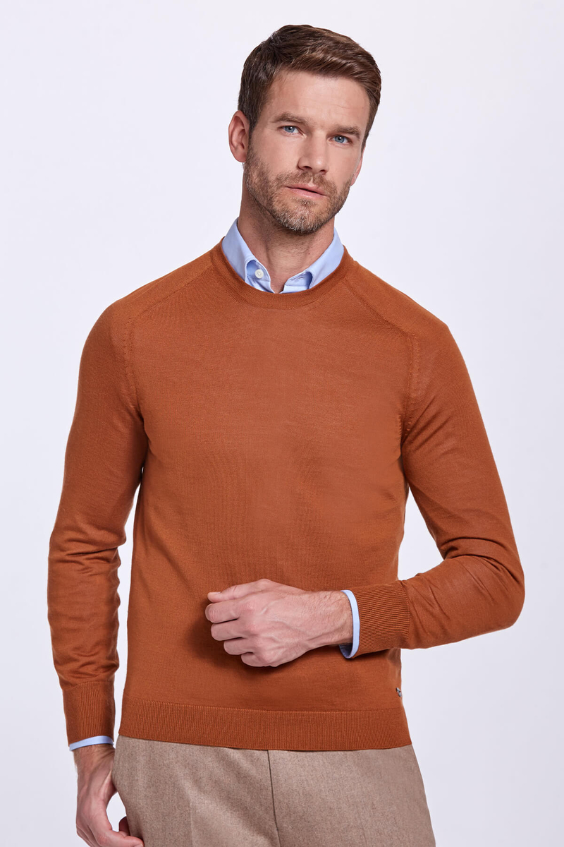 Hemington Bisiklet Yaka Slim Fit Merino Yün Camel Triko. 1 Hemington Bisiklet Yaka Slim Fit Merino Yün Camel Triko. 1