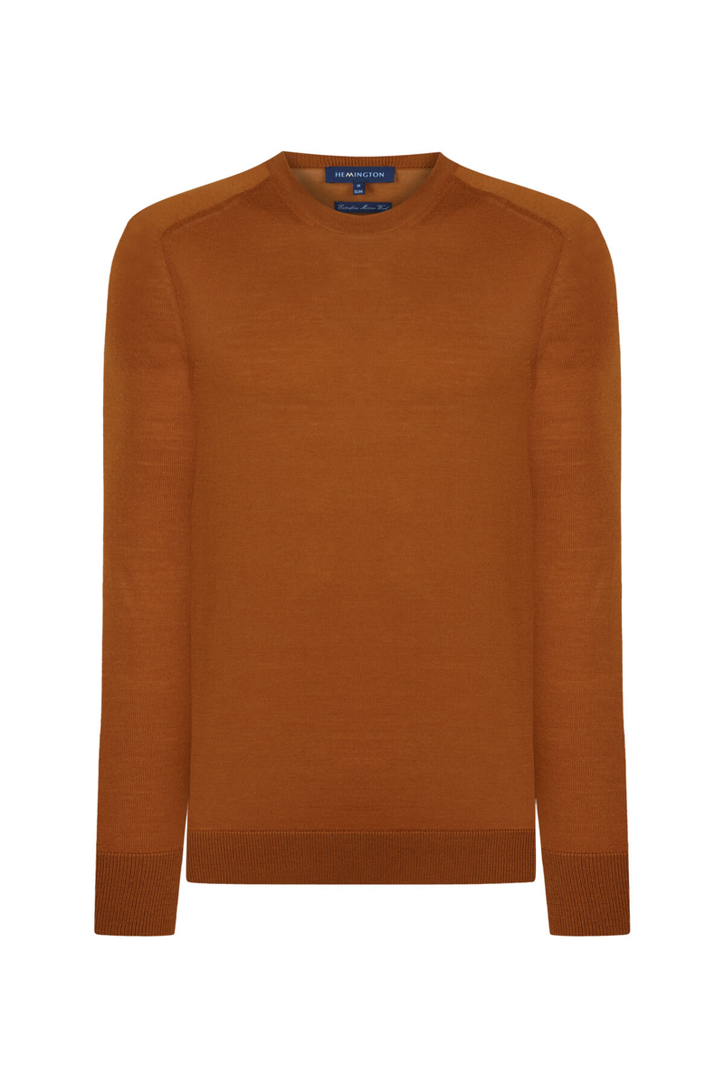 Hemington Bisiklet Yaka Slim Fit Merino Yün Camel Triko. 7 Hemington Bisiklet Yaka Slim Fit Merino Yün Camel Triko. 7