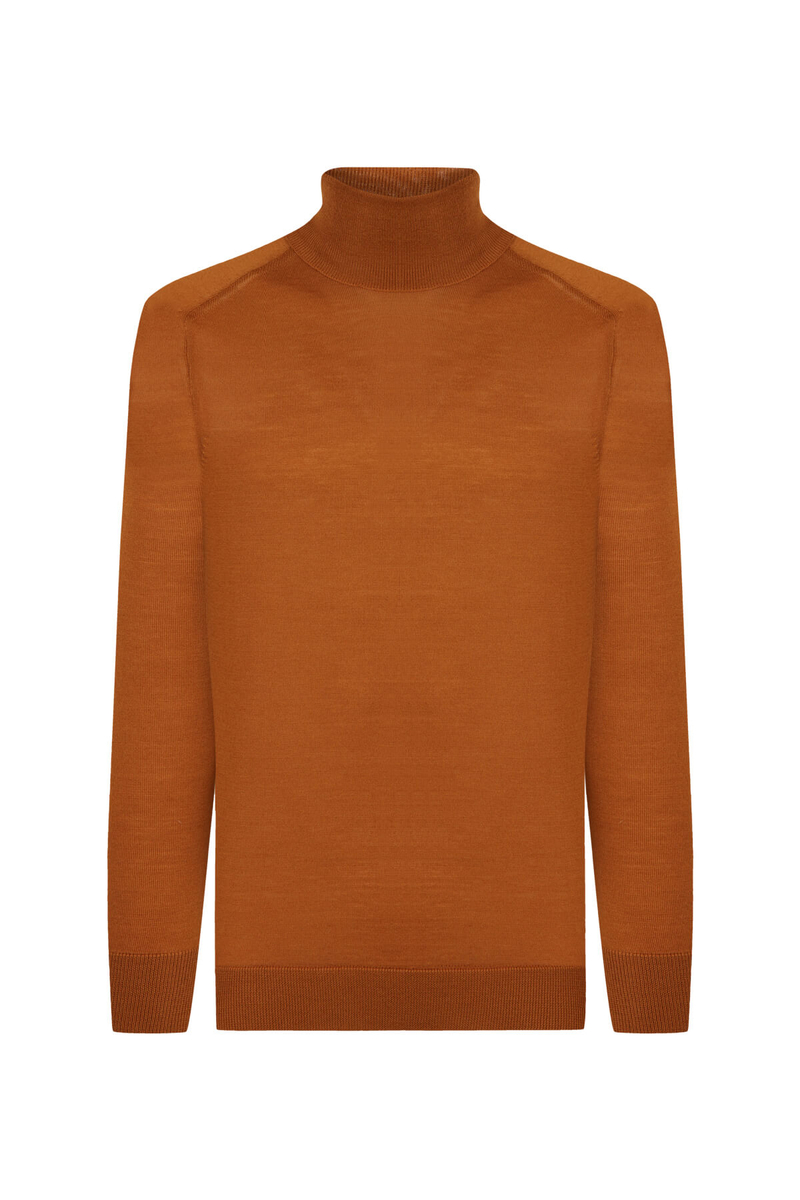 Hemington Boğazlı Slim Fit Karamel Rengi Merino Yün Triko. 9 Hemington Boğazlı Slim Fit Karamel Rengi Merino Yün Triko. 9