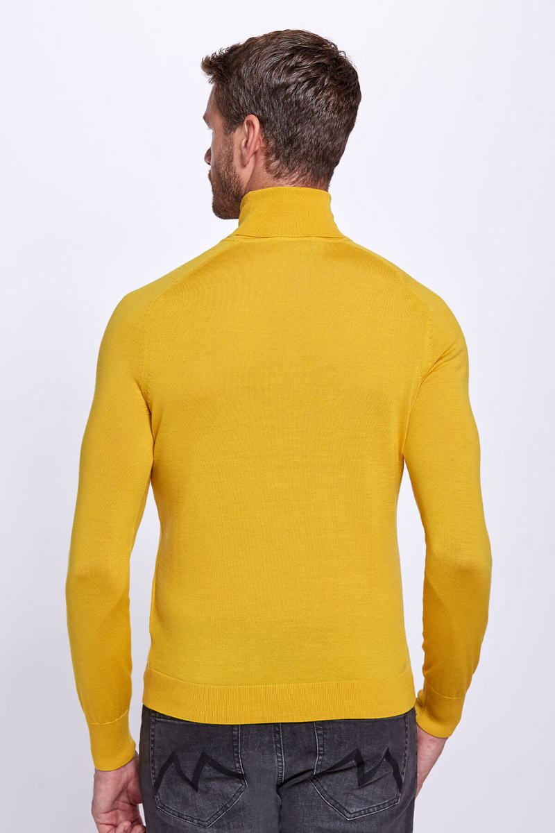 Hemington Boğazlı Slim Fit Merino Yün Sarı Triko. 4 Hemington Boğazlı Slim Fit Merino Yün Sarı Triko. 4