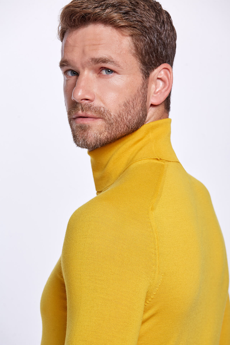 Hemington Boğazlı Slim Fit Merino Yün Sarı Triko. 6 Hemington Boğazlı Slim Fit Merino Yün Sarı Triko. 6