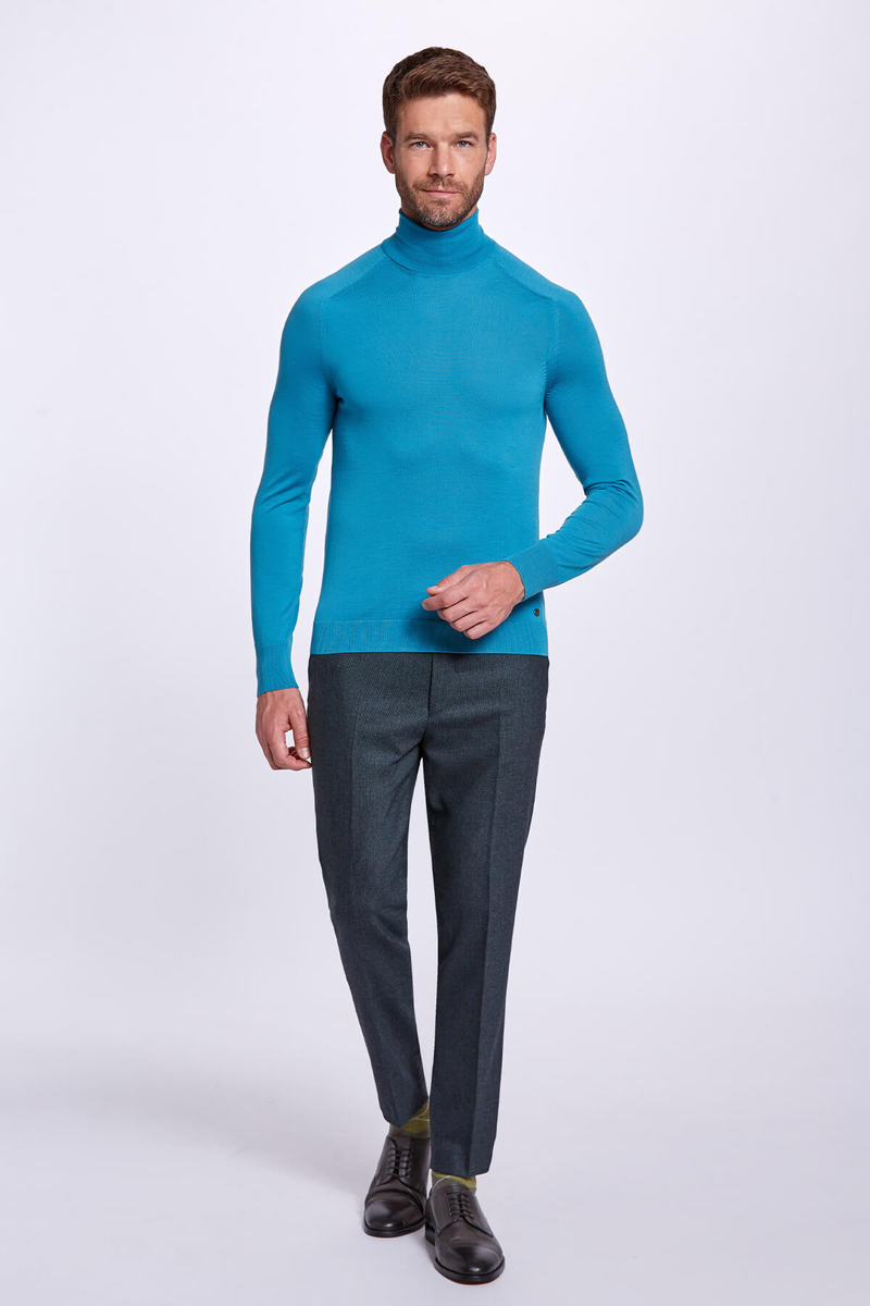 Hemington Boğazlı Slim Fit Zümrüt Yeşili Merino Yün Triko. 2 Hemington Boğazlı Slim Fit Zümrüt Yeşili Merino Yün Triko. 2