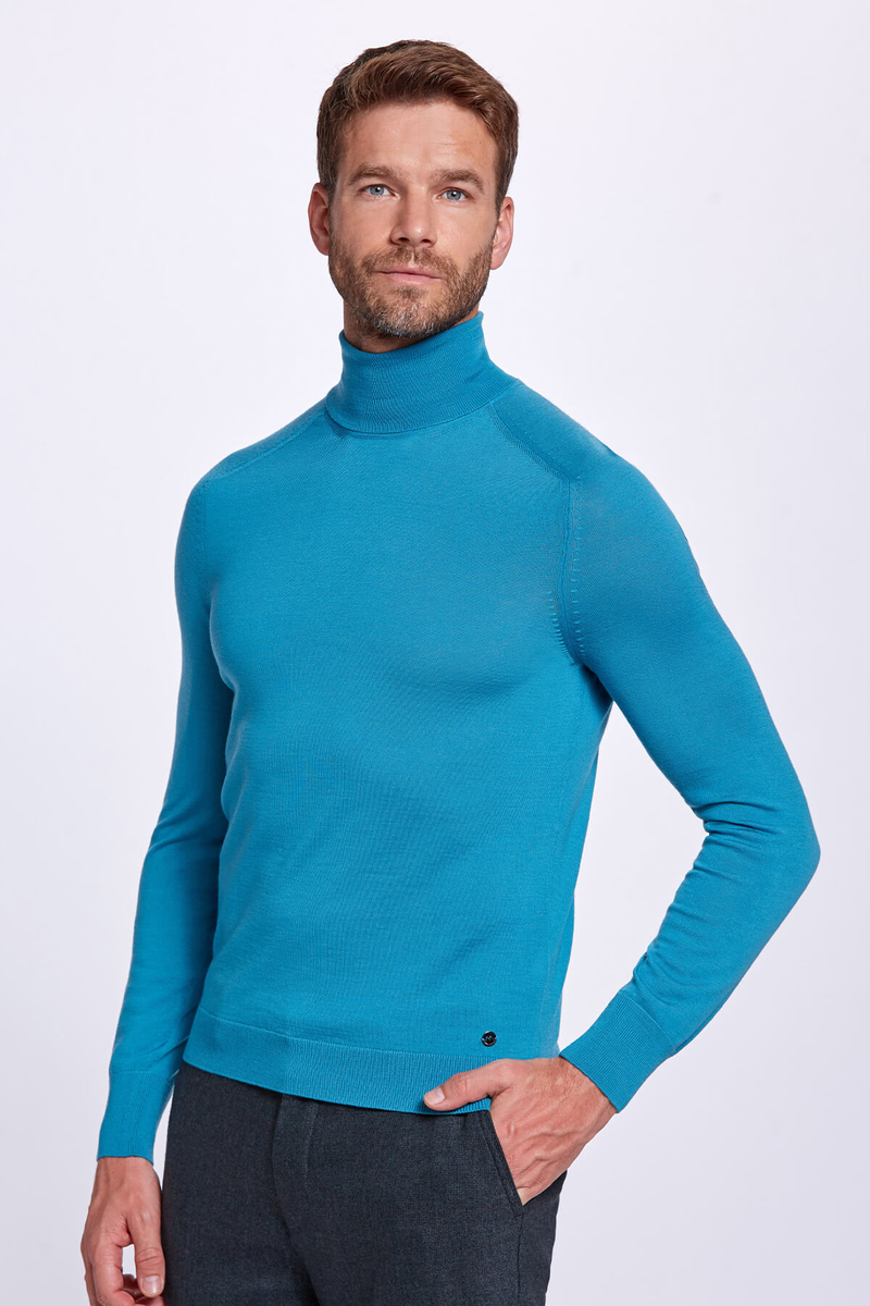 Hemington Boğazlı Slim Fit Zümrüt Yeşili Merino Yün Triko. 3 Hemington Boğazlı Slim Fit Zümrüt Yeşili Merino Yün Triko. 3