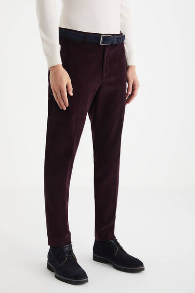Bordo Kadife Pantolon