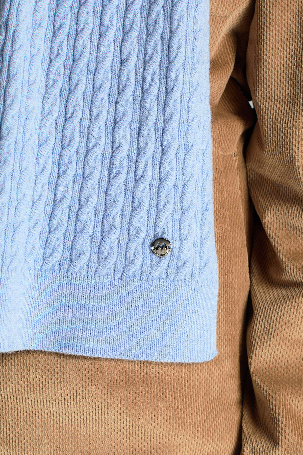 Lambswool Yün Buz Mavisi Atkı