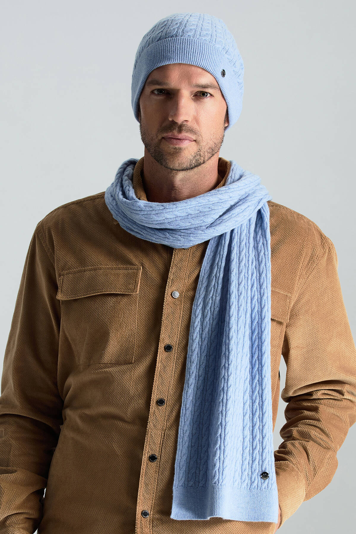 Lambswool Yün Buz Mavisi Bere