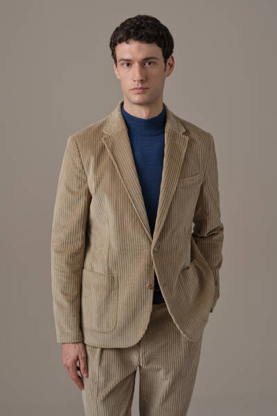 Camel Kadife Blazer Ceket - Hemington