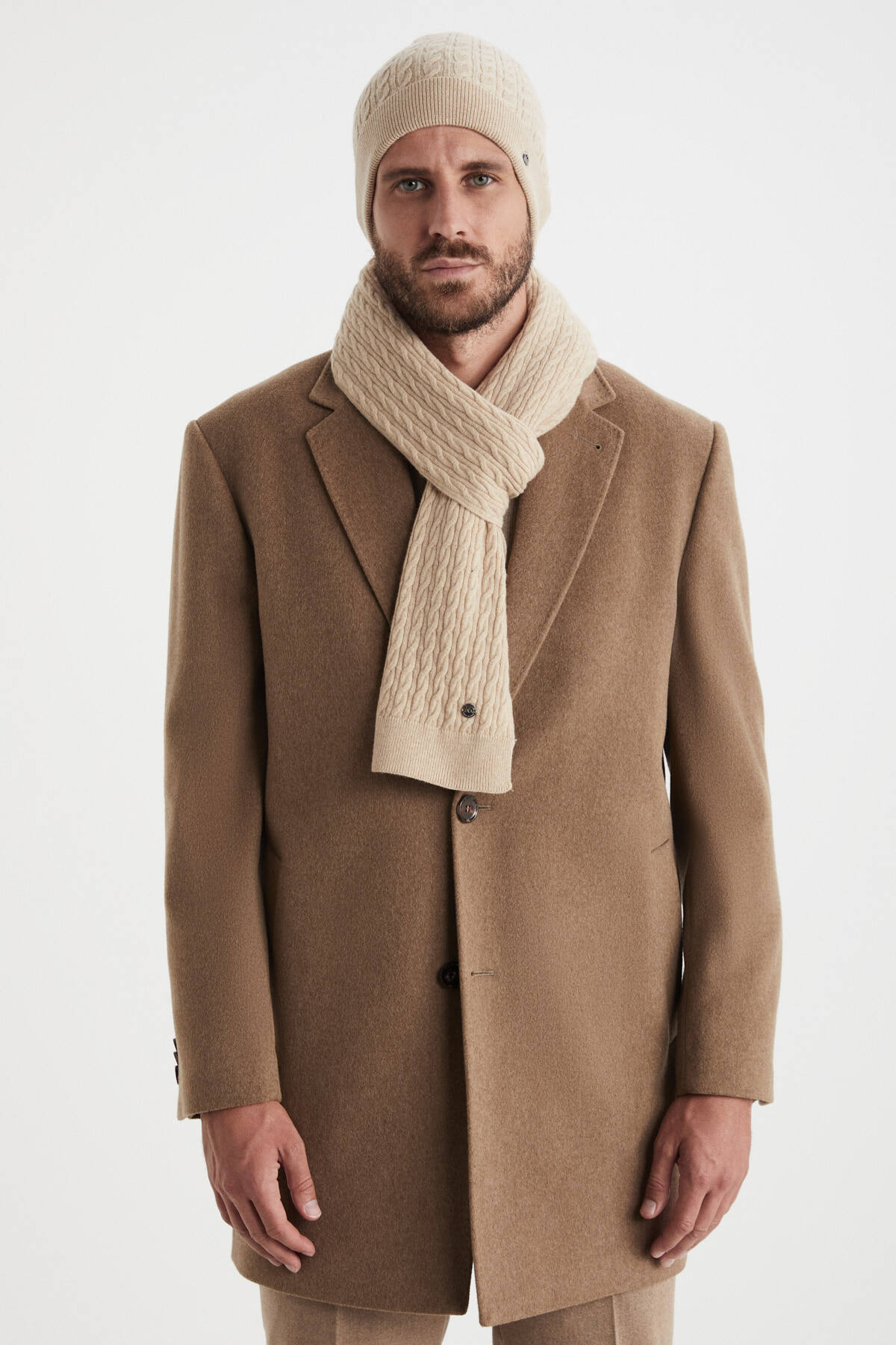 Lambswool Yün Camel Atkı