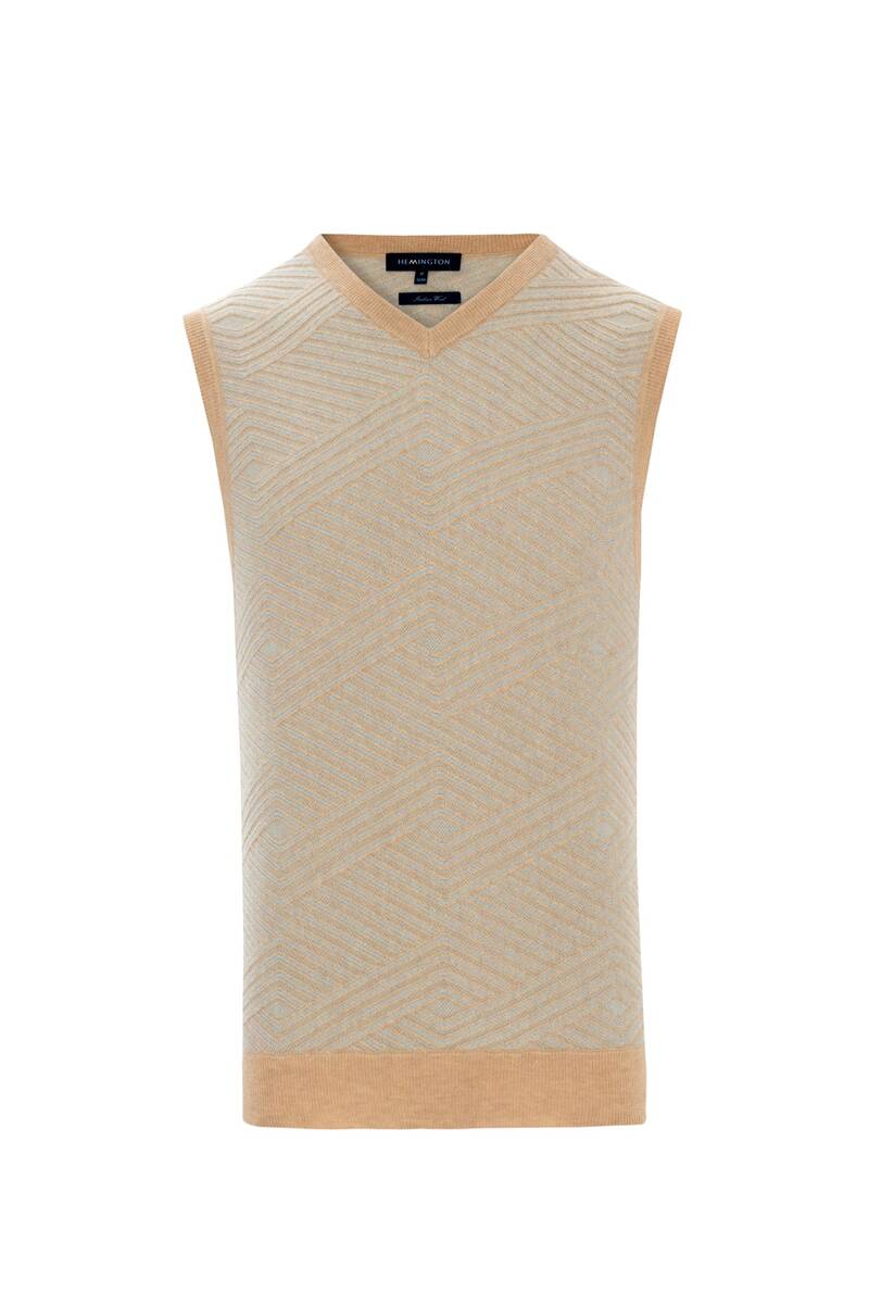 Hemington Çizgi Desenli Camel Lambswool Yün Triko Süveter. 8 Hemington Çizgi Desenli Camel Lambswool Yün Triko Süveter. 8