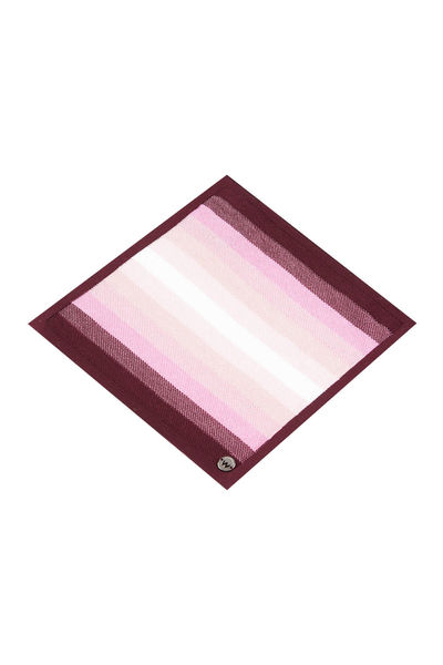Çizgi Desen Pembe Beyaz Örgü Mendil - Hemington