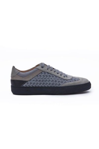 Desenli Açık Gri Triko Sneaker