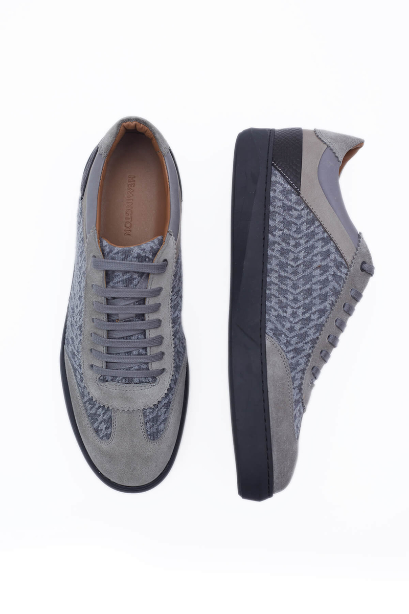 Hemington Desenli Açık Gri Triko Sneaker. 2 Hemington Desenli Açık Gri Triko Sneaker. 2