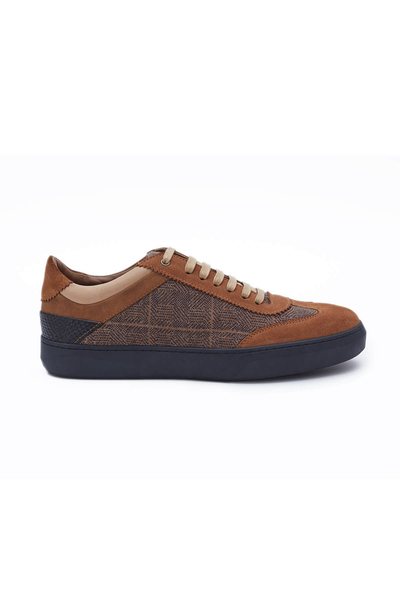 Desenli Tütün Rengi Triko Sneaker