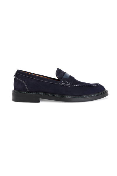 Dikiş Detaylı Lacivert Loafer - Hemington