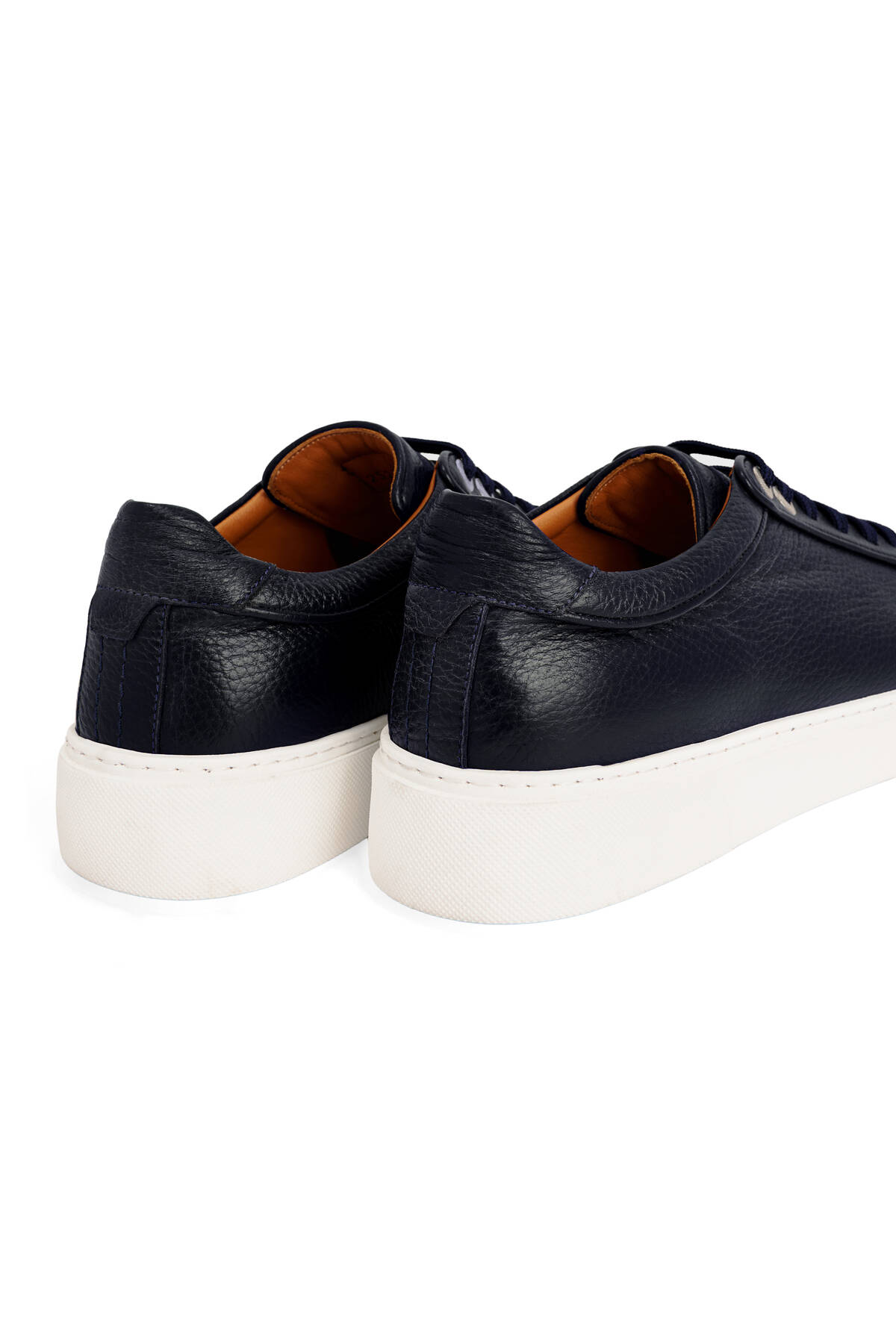 Doğal Deri El Yapımı Lacivert Sneaker