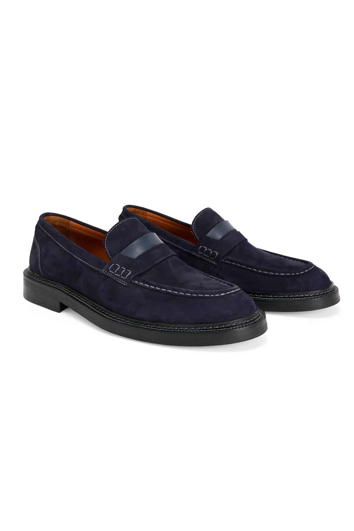Doğal Deri Lacivert Loafer